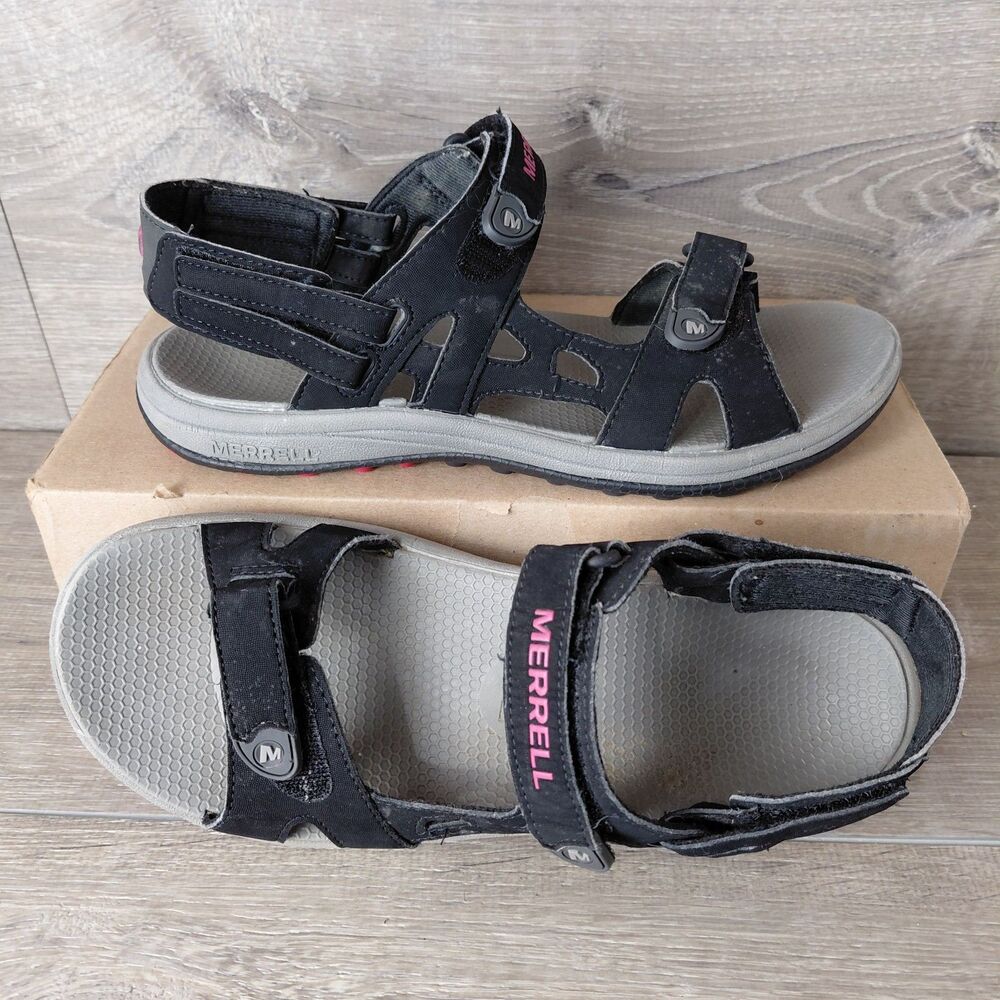 Merrell Cedrus Sandals Women 8 Black Convertible Sport Outdoor Hiking Beach Shoe